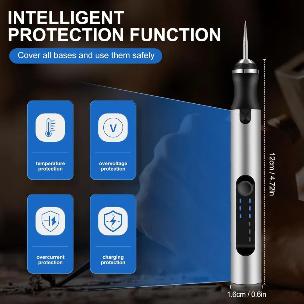 Engraving Pen Cordless USB Rechargeable 37-Piece Bit Set