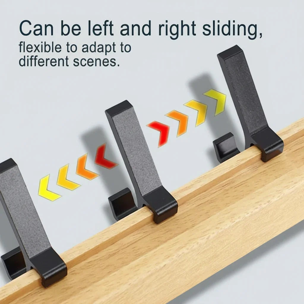 Entryway Coat Rack Scandinavian Wood Rounded Pegs & Generous Spacing