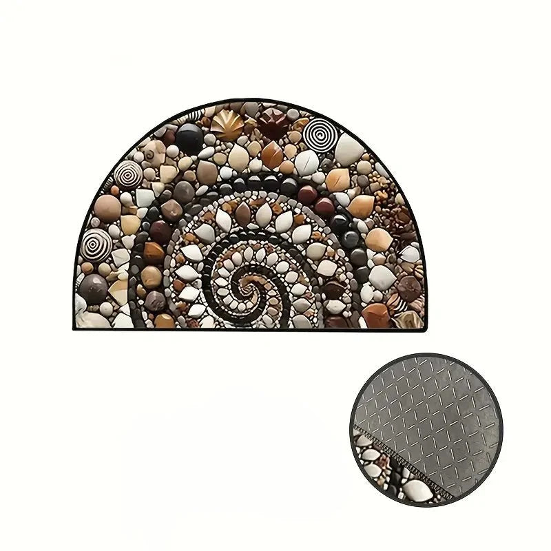 Entryway Mat Semicircular Seashell Design Non-Slip Surface
