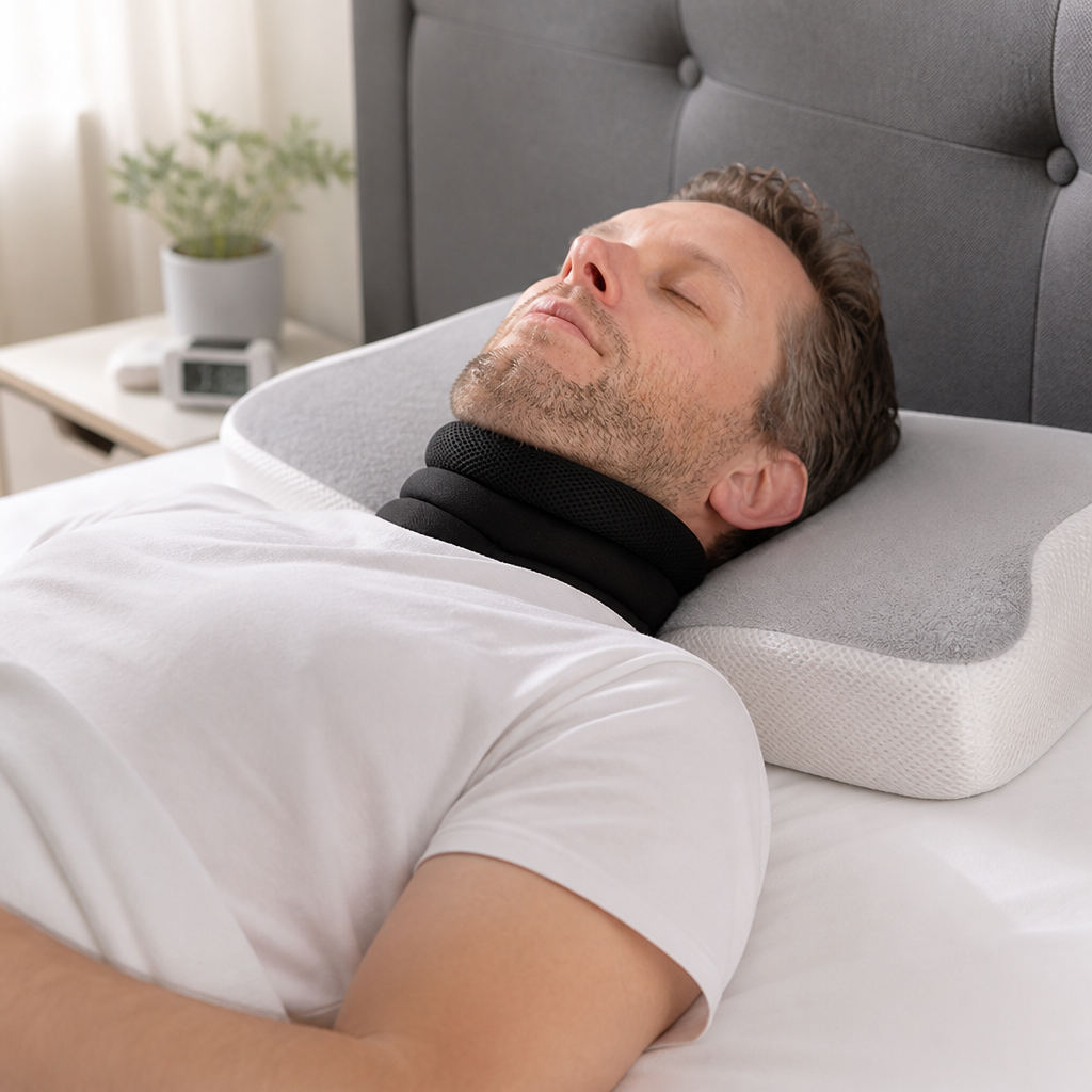 Ergonomic Contour Snore-Reducing Neck Support Pillow