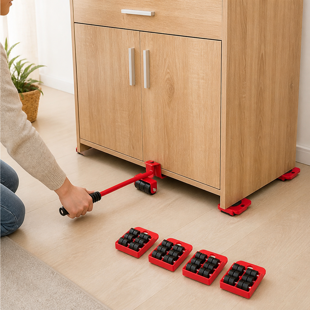 Ergonomic Heavy-Duty Furniture Lifter (1 Lifter + 4 Gliders)