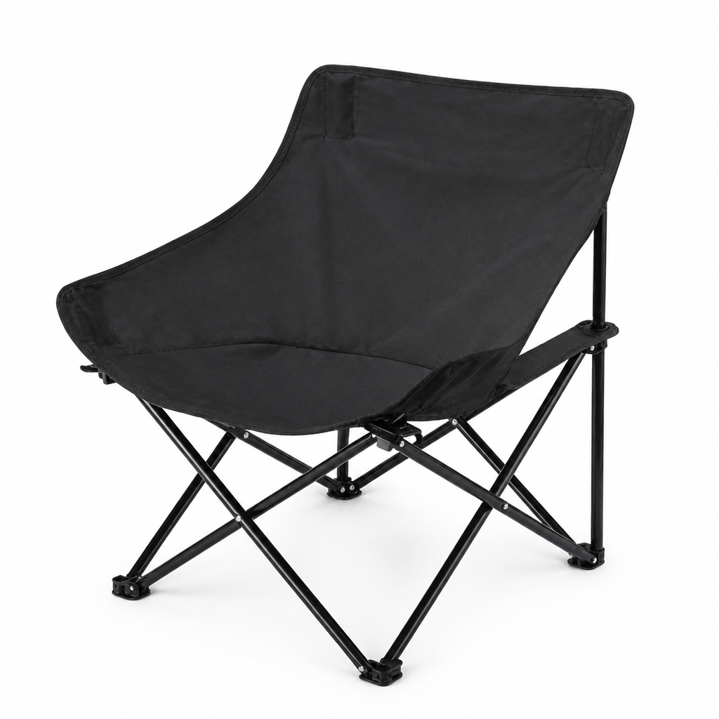 Ergonomic Lightweight Weather-Resistant Folding Chair With Side Pocket