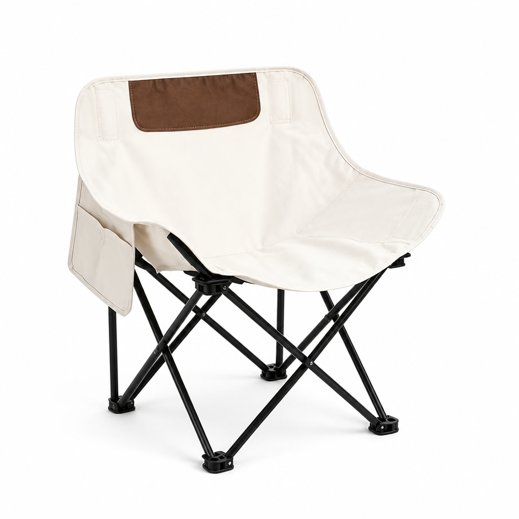 Ergonomic Lightweight Weather-Resistant Folding Chair With Side Pocket