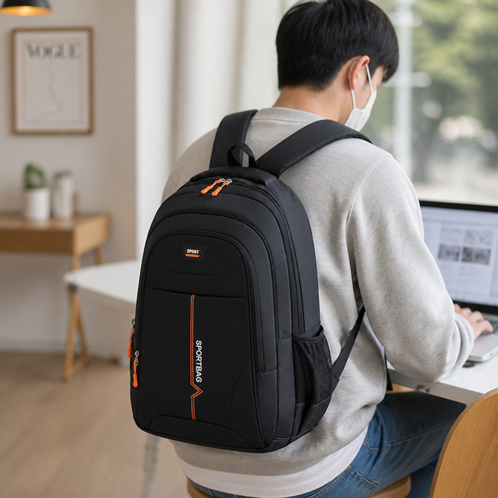 Ergonomic Padded Straps & Water-Resistant Sports Backpack (Fits 17" Laptop)