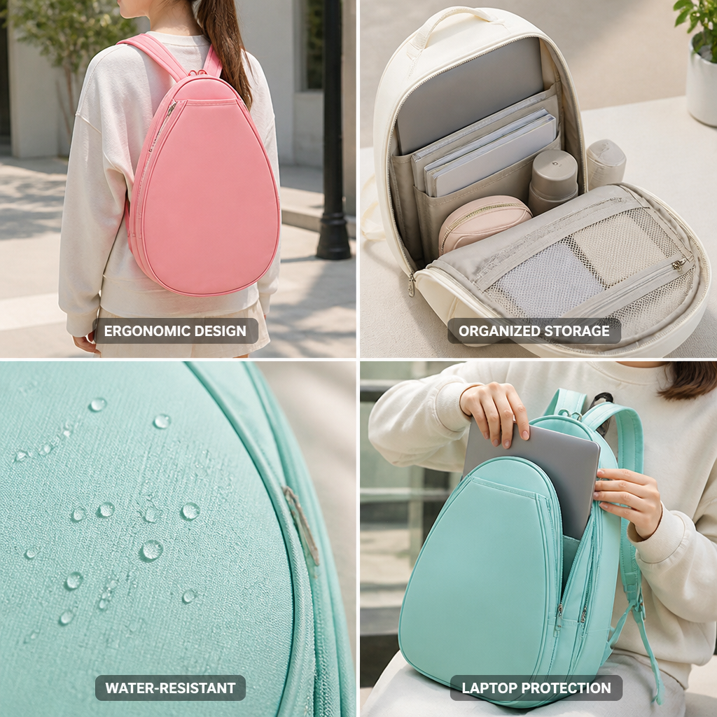 Ergonomic Padded Water-Resistant Backpack (Laptop Pocket)