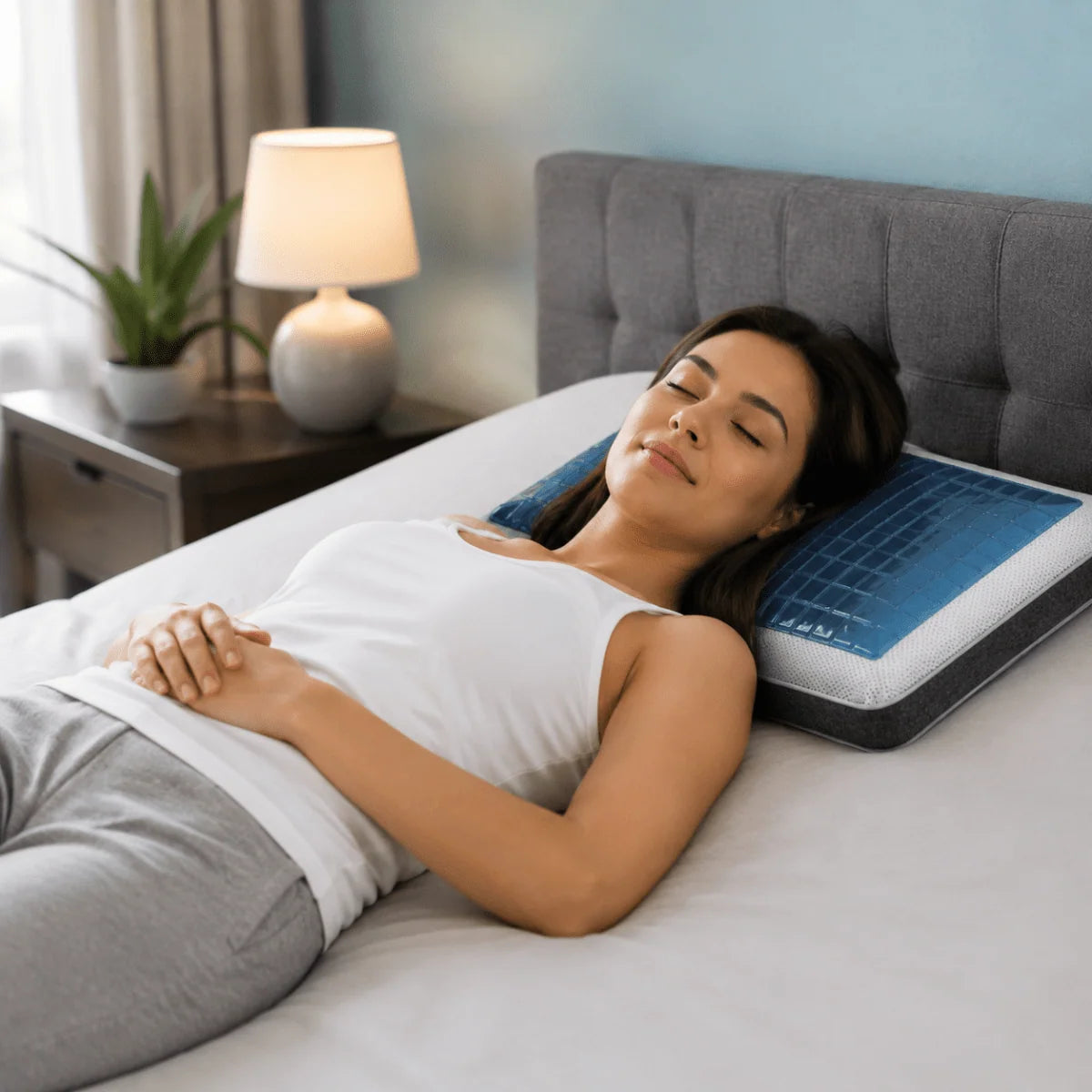 Ergonomic Pillow Gel Cooling Surface Neck Support