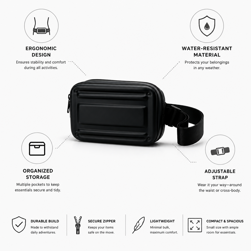 Ergonomic Water-Resistant Travel Waist Pack