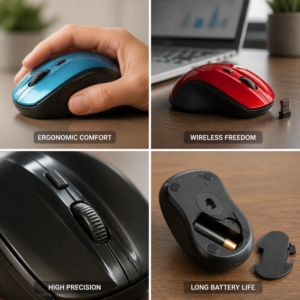 Ergonomic Wireless High-Precision Computer Mouse