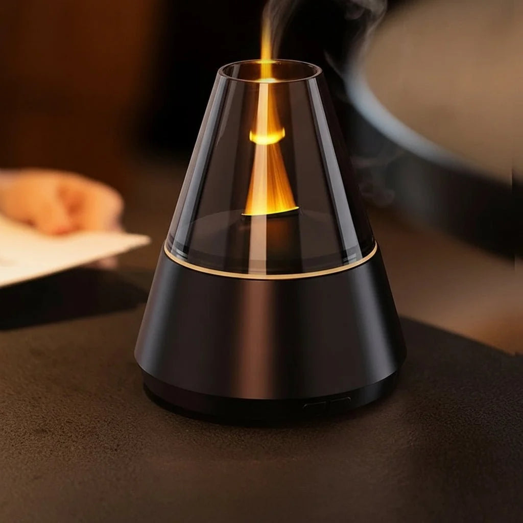 Essential Oil Diffuser Crystal Stones Quiet Operation 7 LED Lights