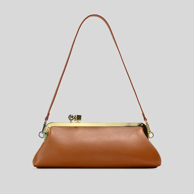 Evening Handbag Glossy Patent Leather Detachable Shoulder Strap