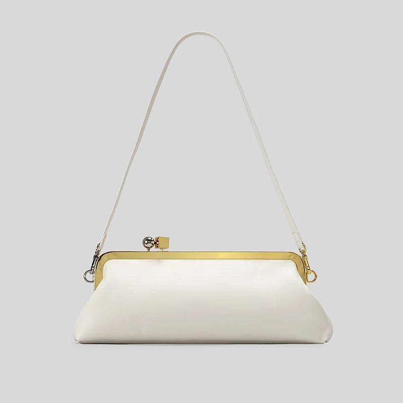 Evening Handbag Glossy Patent Leather Detachable Strap