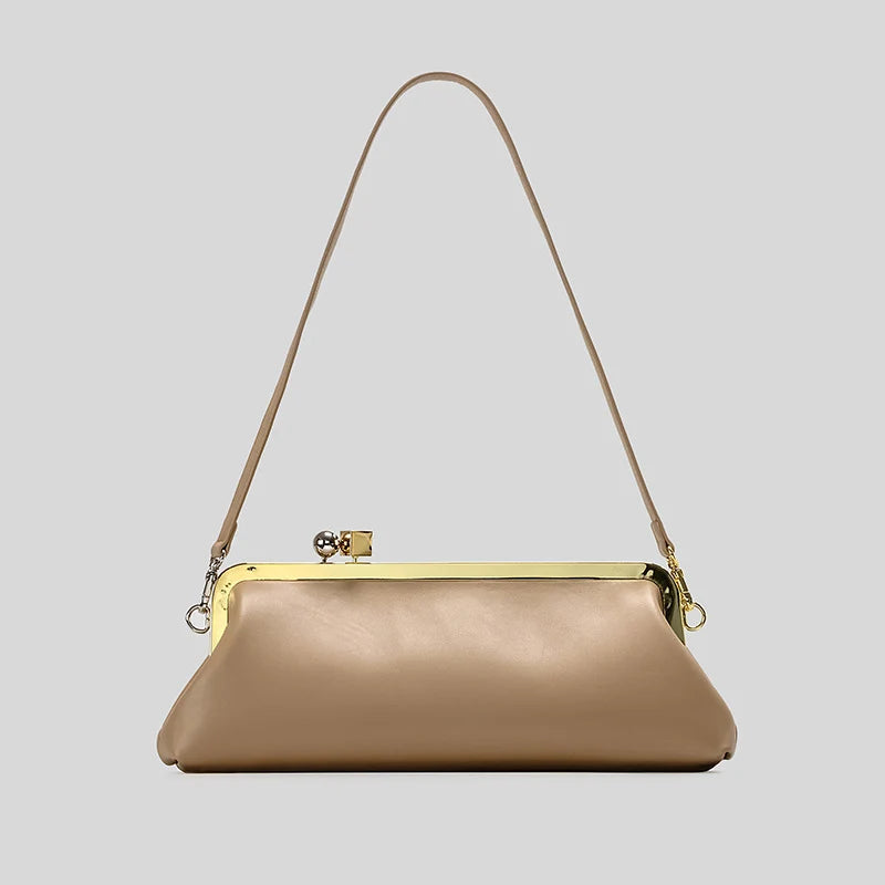 Evening Handbag Glossy Patent Leather Detachable Strap