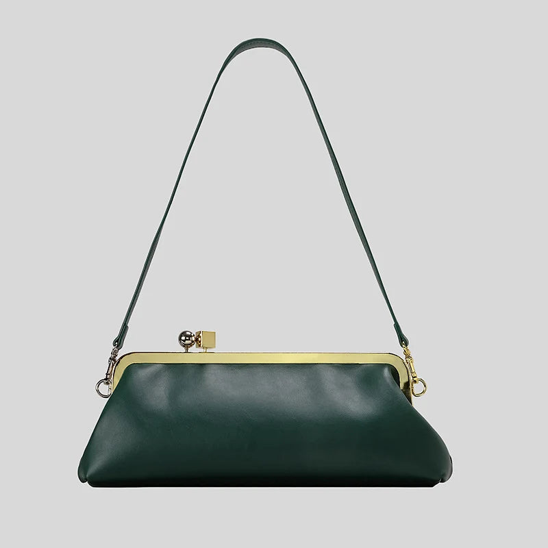 Evening Handbag Glossy Patent Leather Detachable Strap