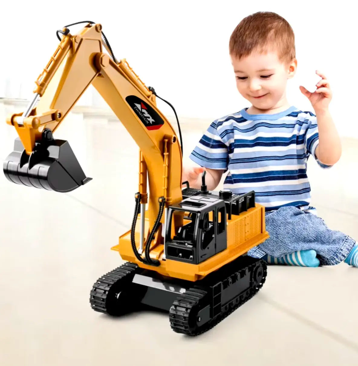 Excavator Toy Remote-Controlled 82-Foot Range 130-Minute Play