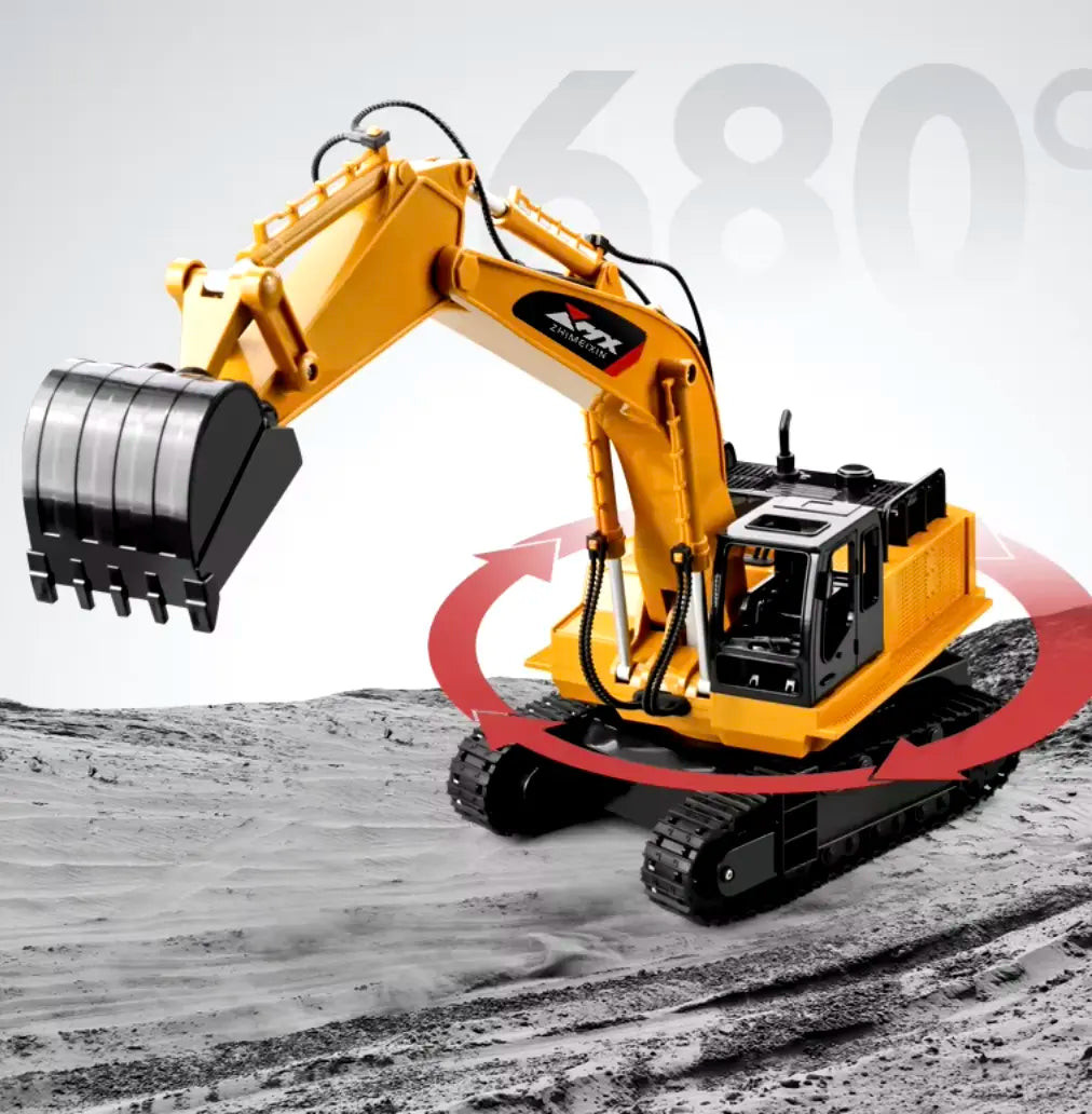 Excavator Toy Remote-Controlled 82-Foot Range 130-Minute Play