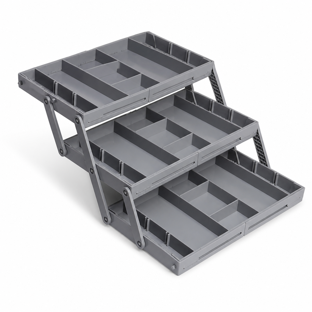Expandable 3-Tier Drawer Organizer (12 Removable Dividers)