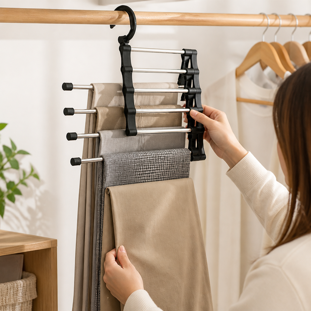 Extendable Non-Slip Pants Hanger (Holds 5)