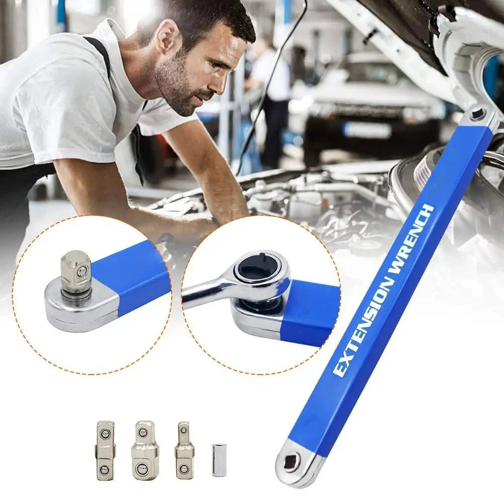 Extension Wrench Long Reach Chain-Driven 3 Adapters