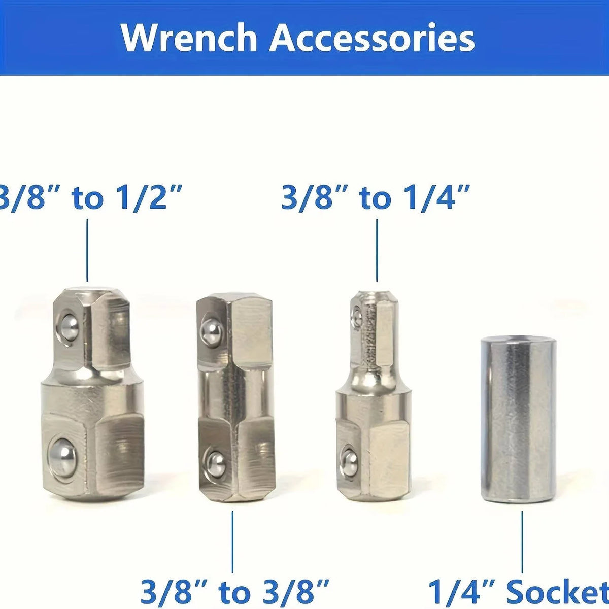 Extension Wrench Long Reach Chain-Driven 3 Adapters