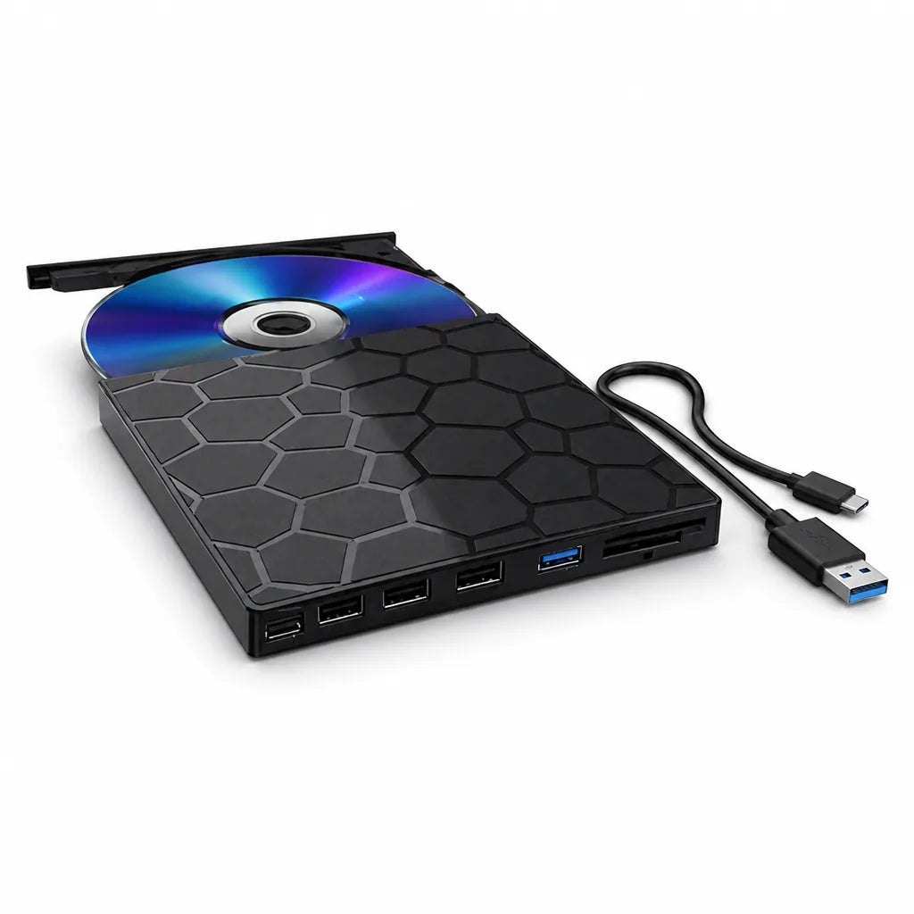 External CD DVD Drive USB-C & USB 3.0 Hub