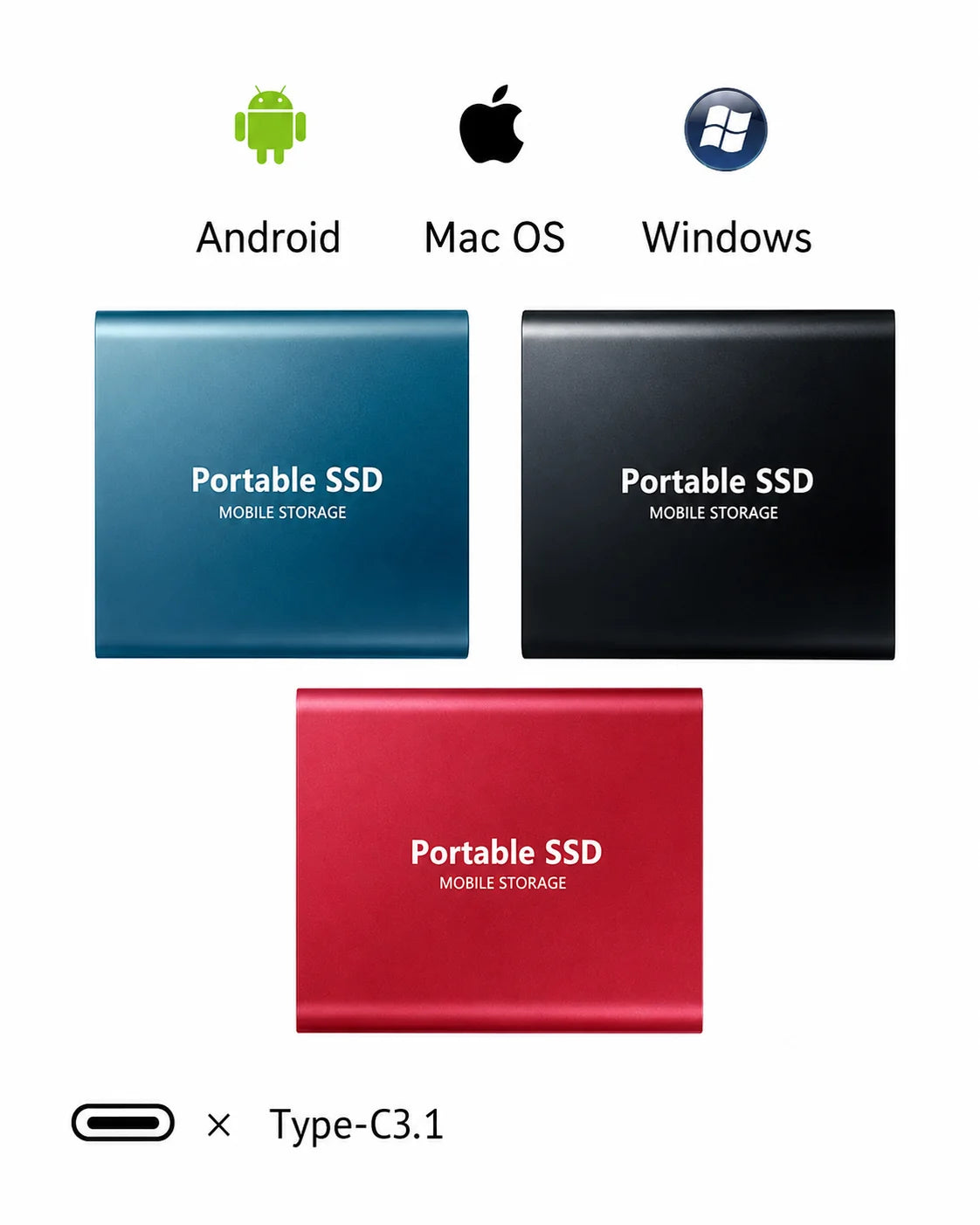 External SSD 128TB Portable Shock-Resistant