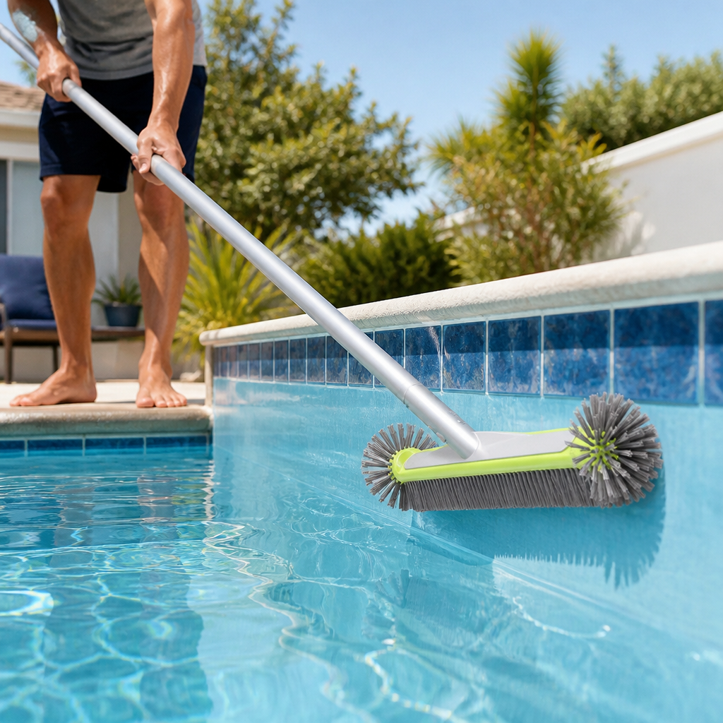 Extra-Wide Heavy-Duty Aluminum Pool Brush (17.5-Inch)