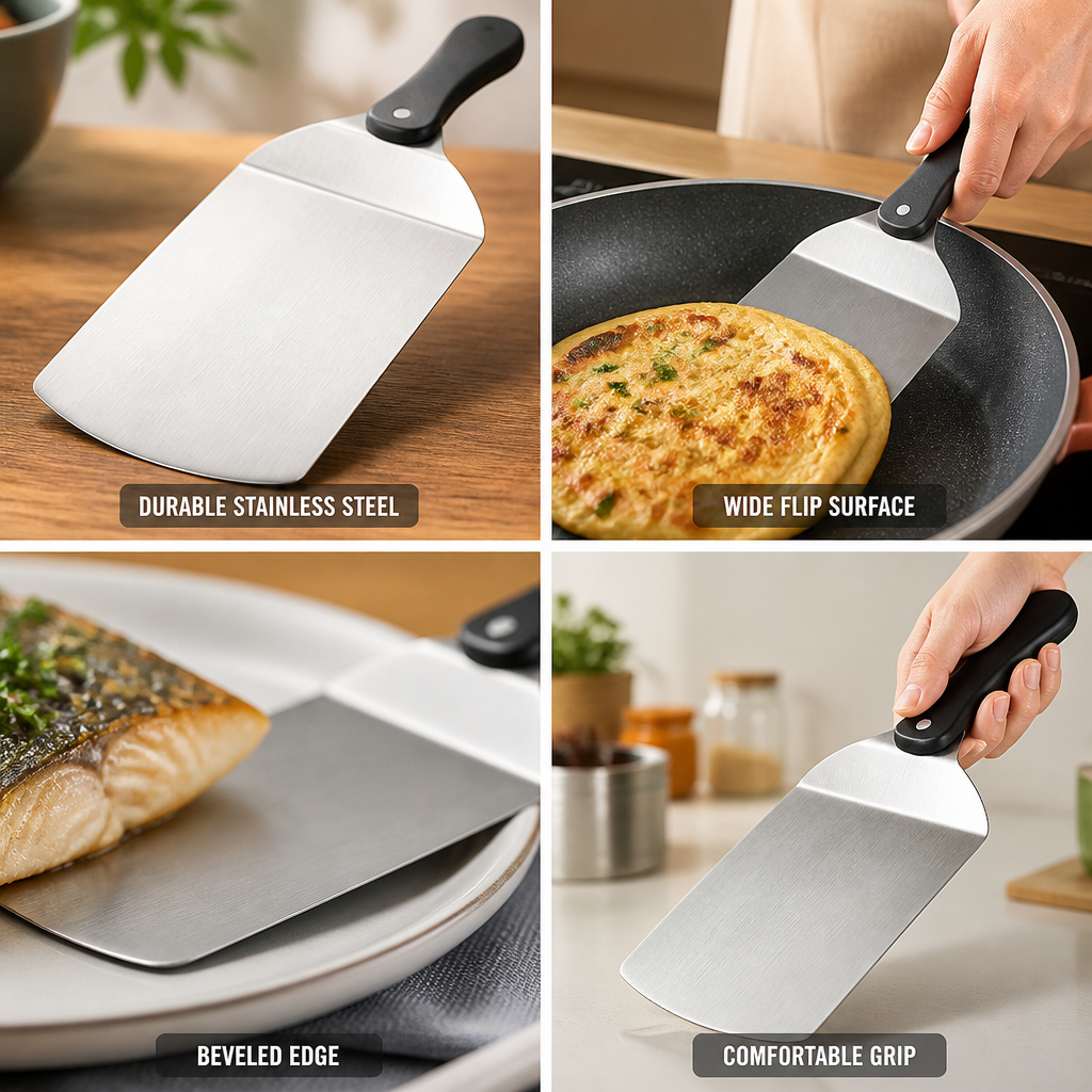 Extra-Wide Stainless Steel Spatula