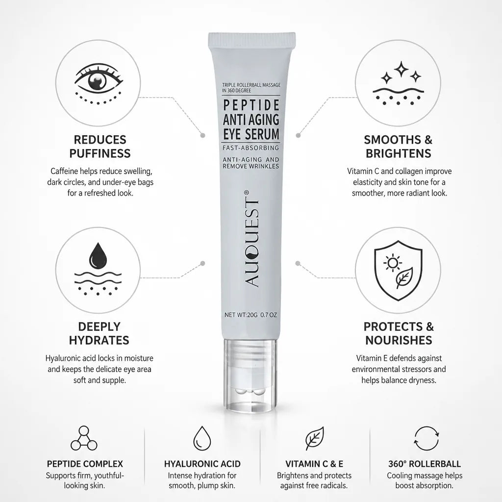 Eye Serum Peptide & Hyaluronic Acid Reduces Puffiness