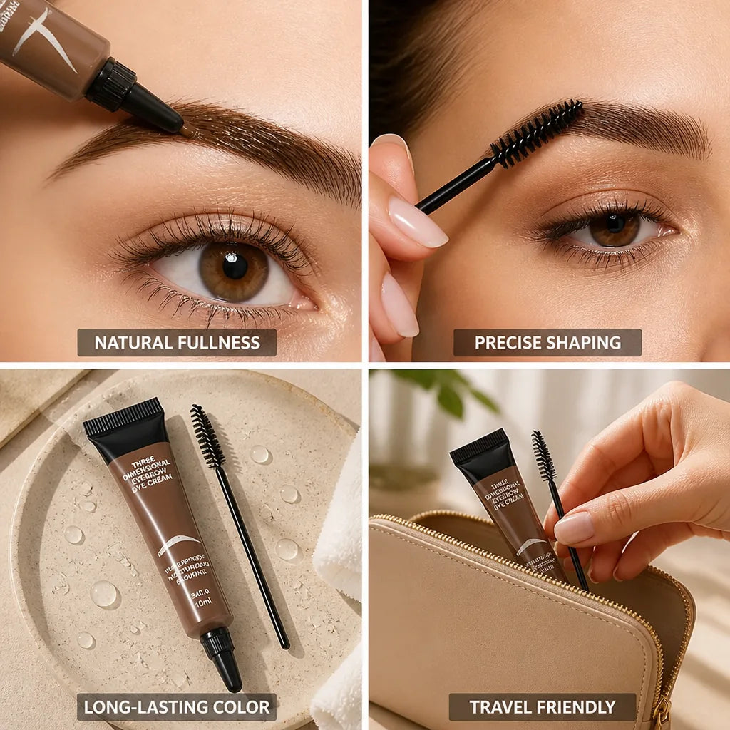 Eyebrow Cream Liner Tinted Natural Finish Brush Included
