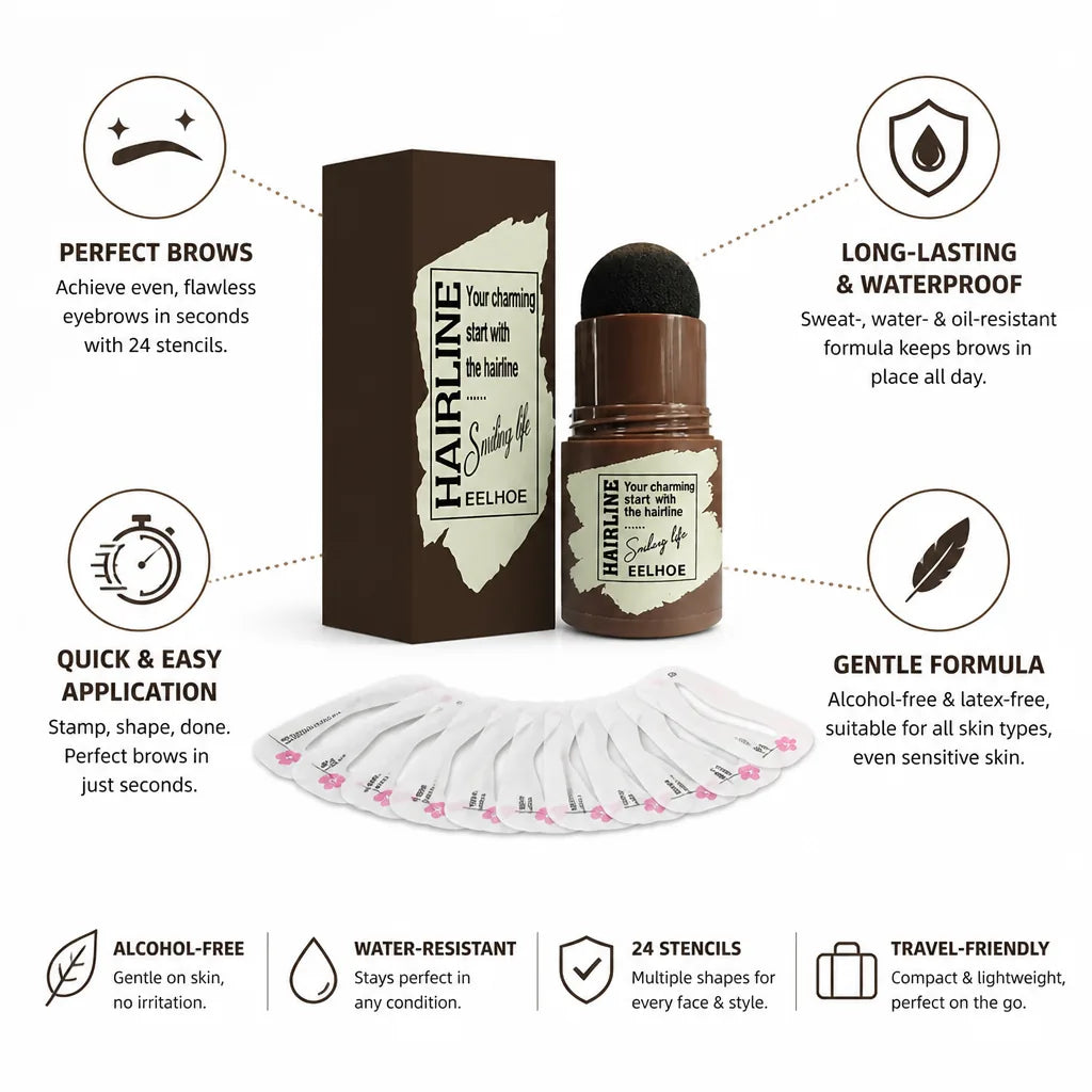 Eyebrow Stamp Kit 24 Stencils Water-Resistant & Alcohol-Free