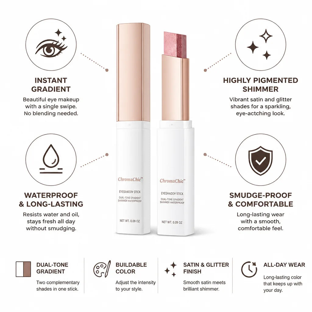 Eyeshadow Stick Dual-Tone Gradient Shimmer Waterproof