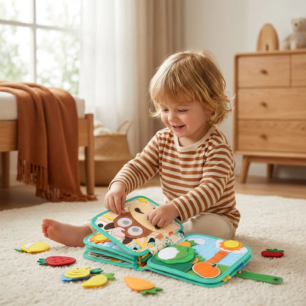 Fabric Activity Book Tactile & Interactive Fine Motor Practice