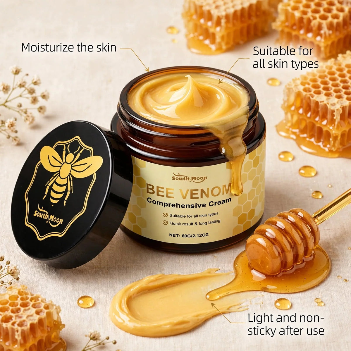 Face Cream Set Bee Peptide With Gua Sha Tool