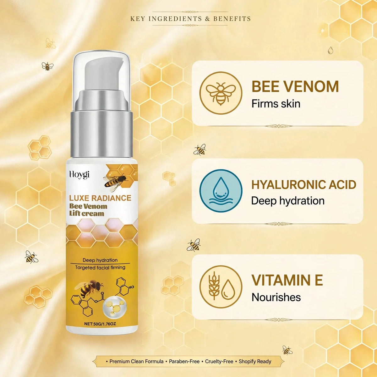 Face Cream Set Bee Peptide With Gua Sha Tool
