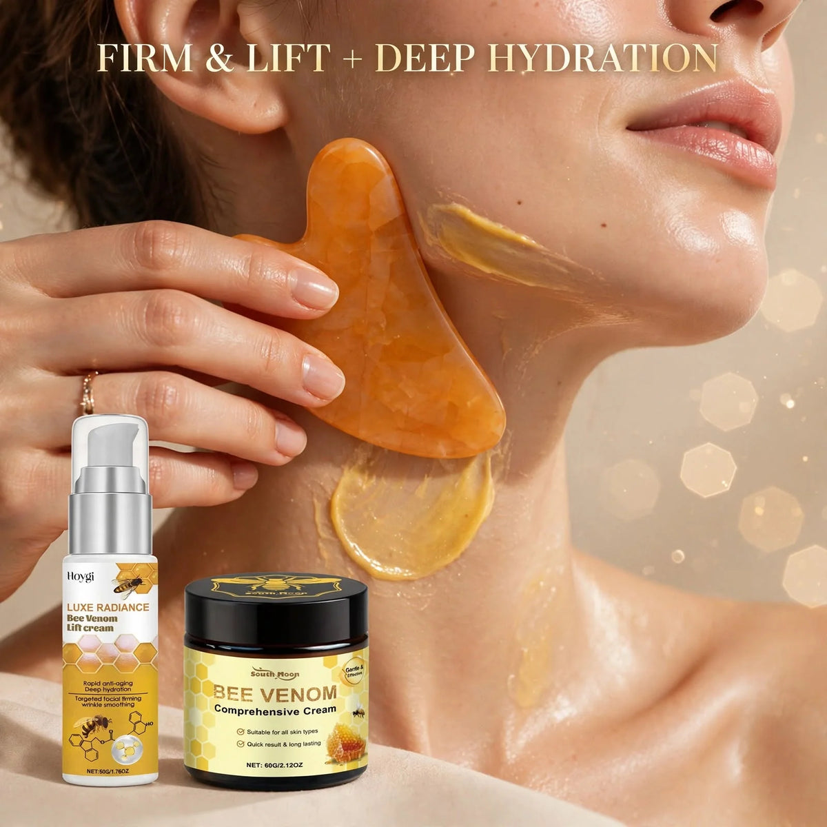 Face Cream Set Bee Peptide With Gua Sha Tool