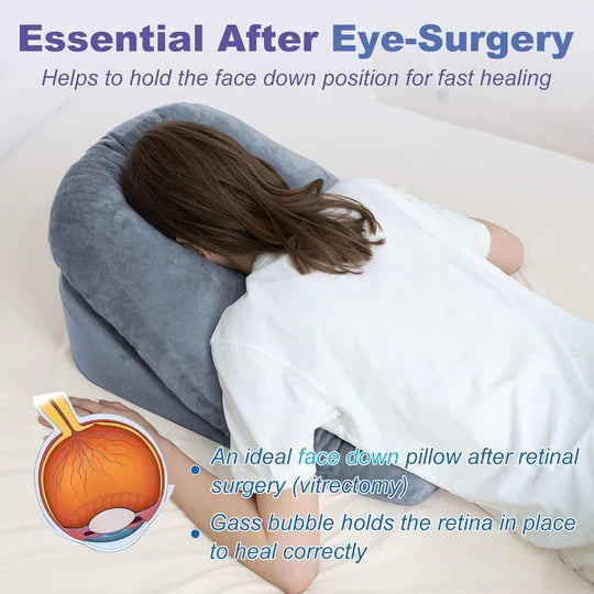 Face-Down Pillow Contoured Memory Foam Washable Velvet Cover