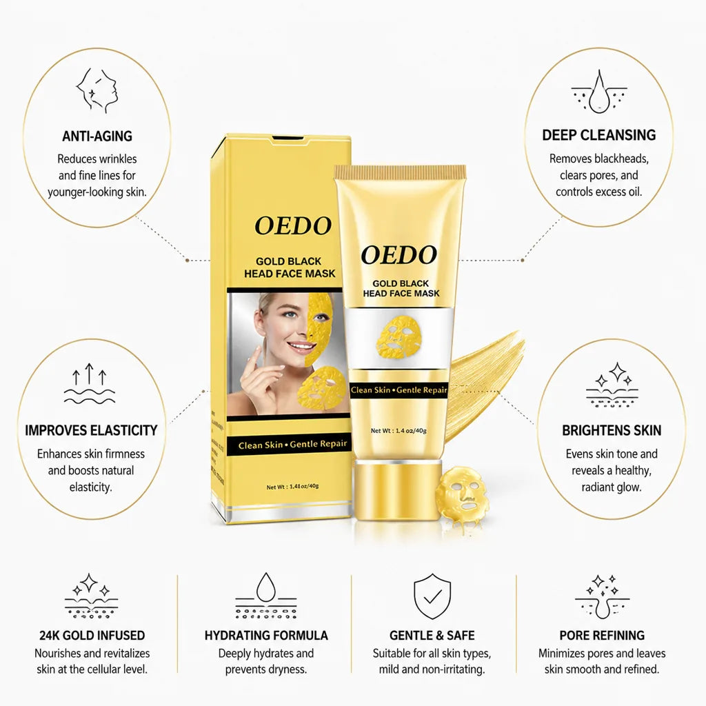 Face Mask Gold-Infused Blackhead Removal & Anti-Aging
