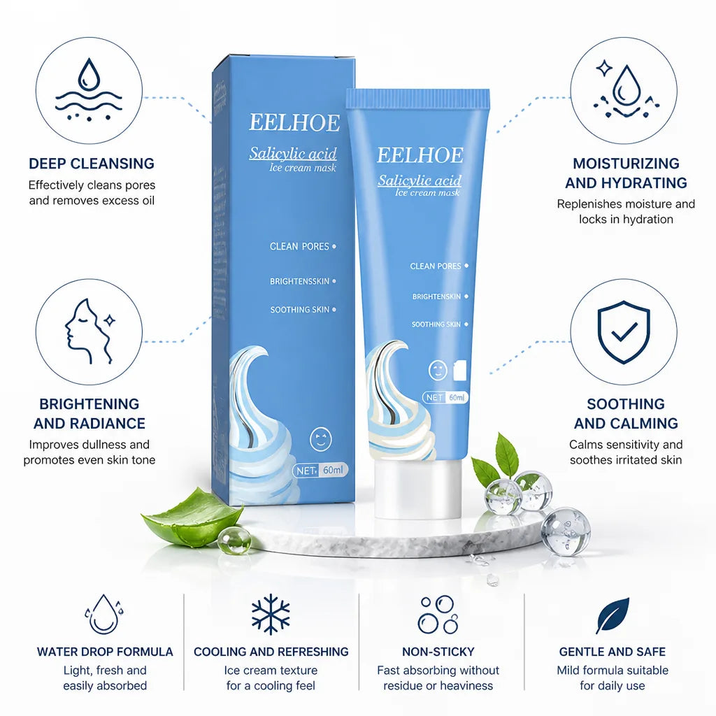 Face Mask Salicylic Acid & Hyaluronic Acid Cooling Moisturizing