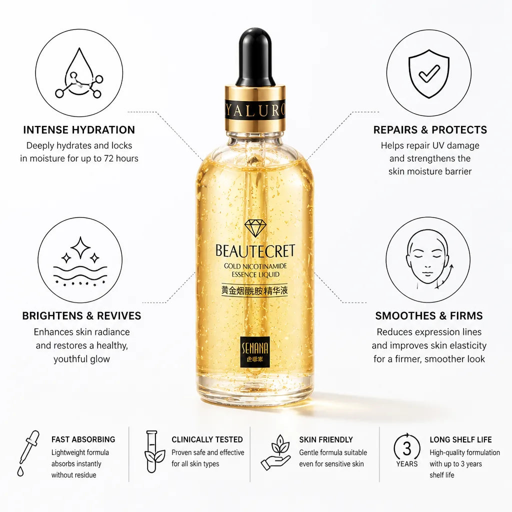 Face Serum Gold & Hyaluronic Acid Wrinkle Reduction