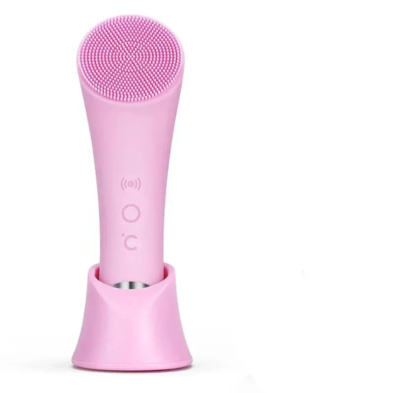 Facial Cleansing Brush Heated Metal Tip & 5-Speed Vibration