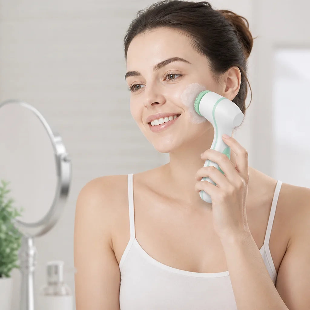 Facial Cleansing Brush Silicone 3-In-1 Rechargeable
