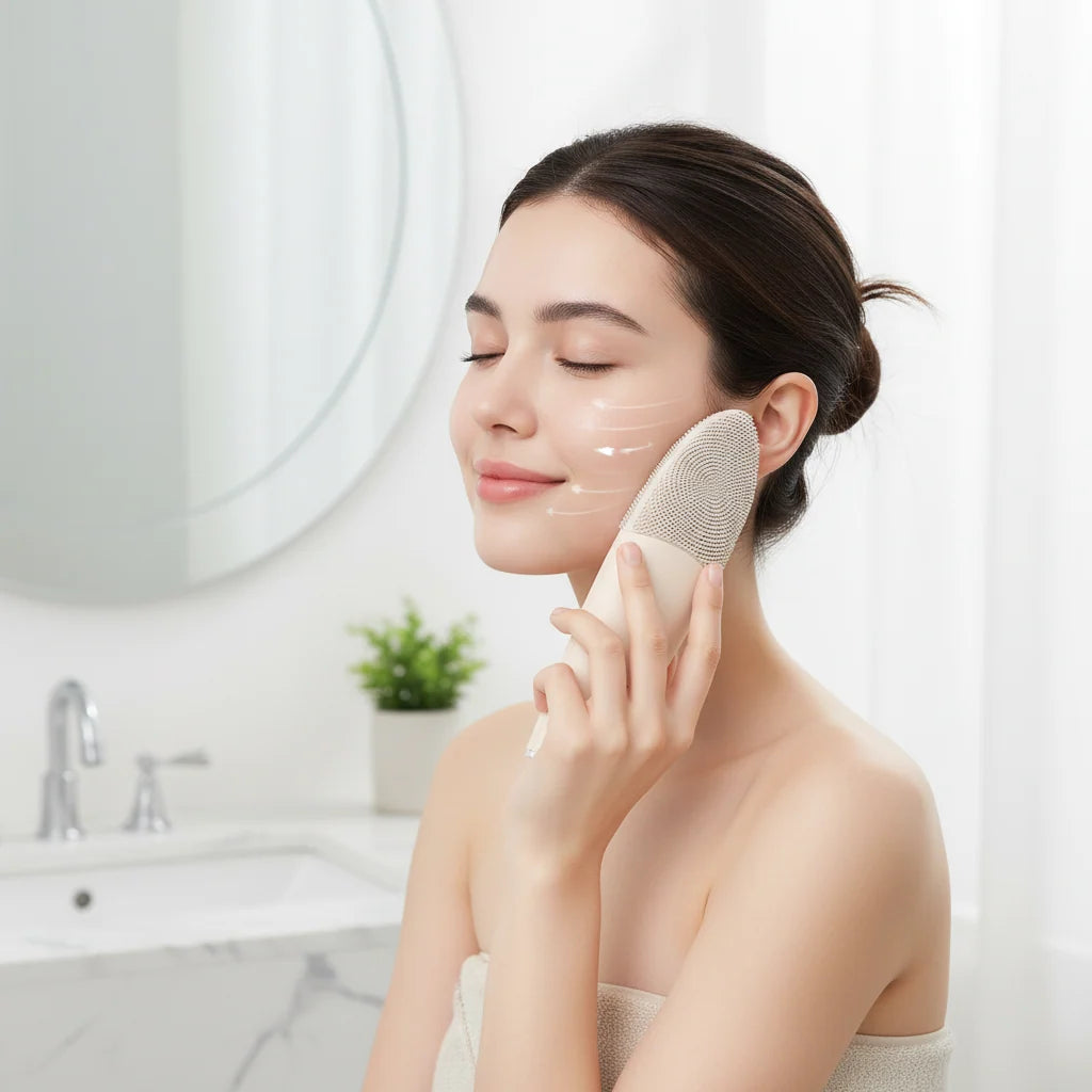 Facial Cleansing Brush Silicone 5 Modes Travel Size