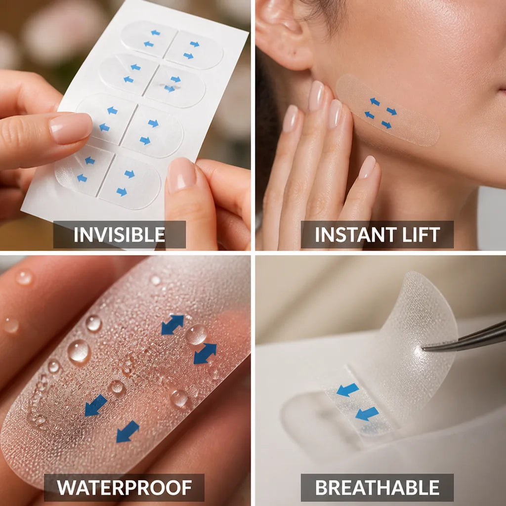 Facial Lifting Tape Invisible Waterproof Medical-Grade Adhesive