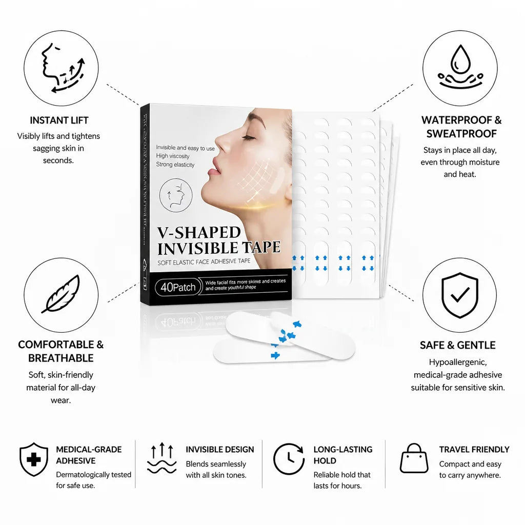 Facial Lifting Tape Invisible Waterproof Medical-Grade Adhesive