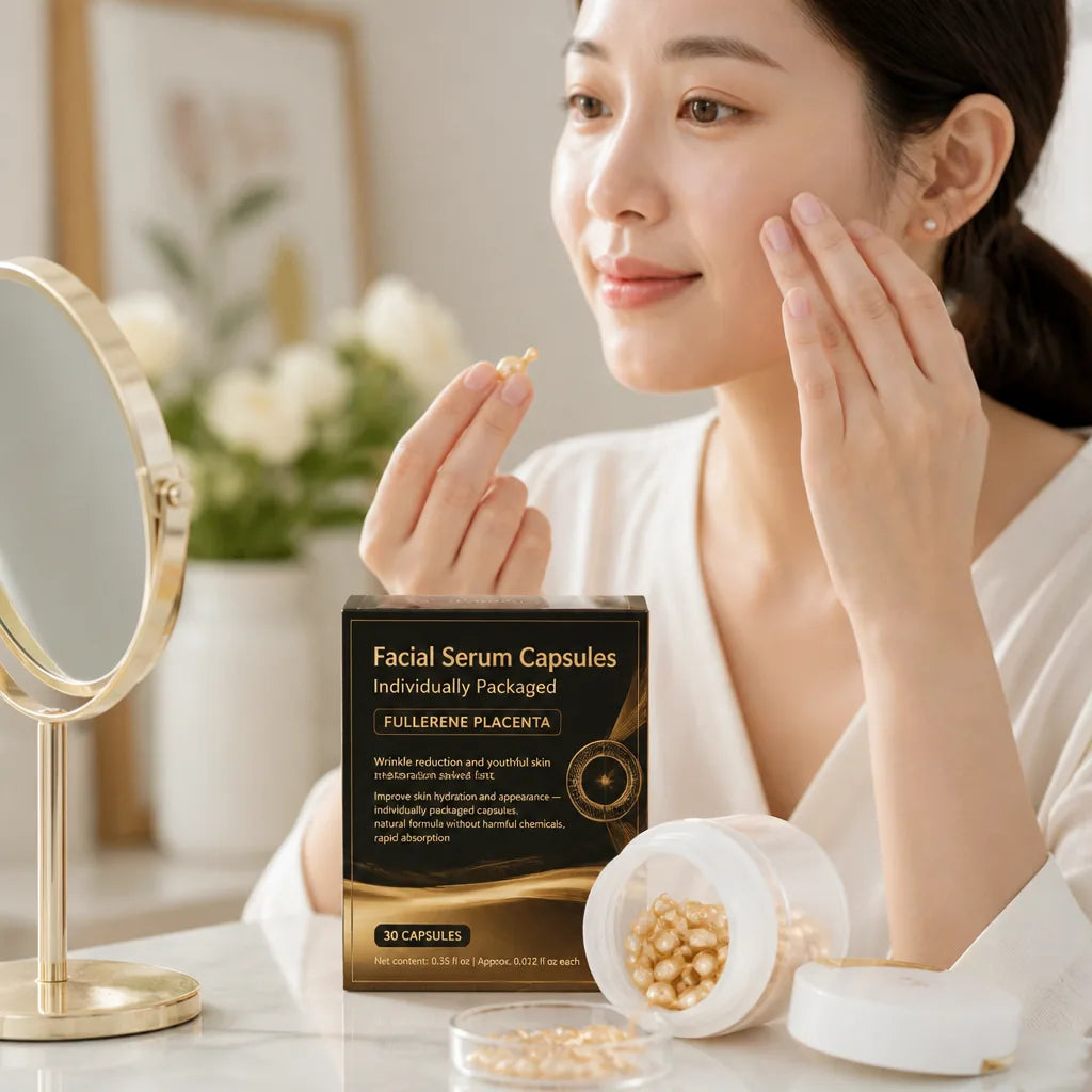 Facial Serum Capsules Individually Packaged Fullerene Placenta