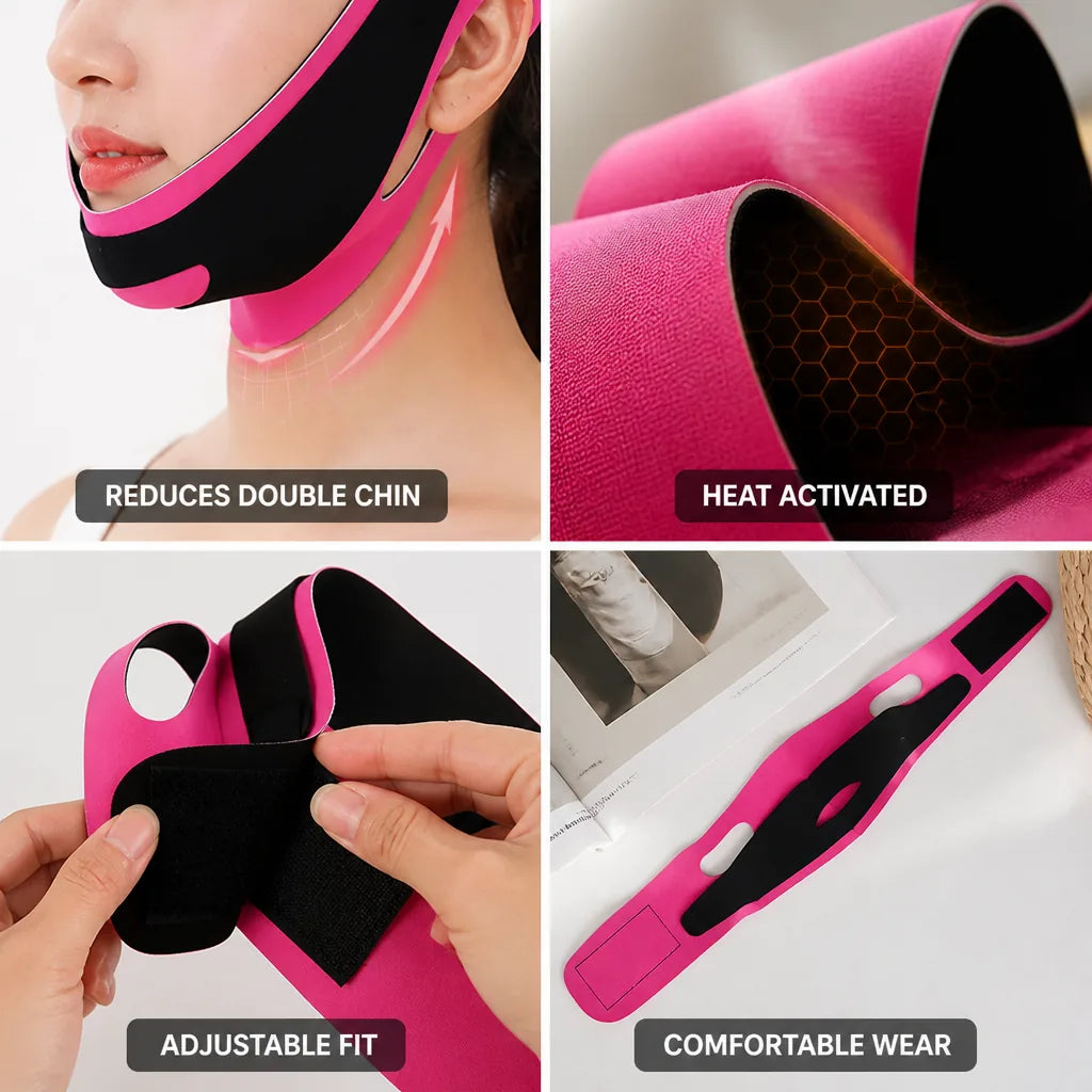 Facial Slimming Band Heat-Activated Neotex Adjustable Velcro