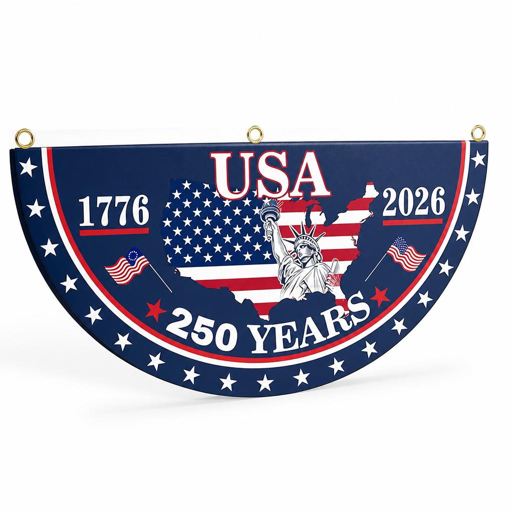 Fade-Resistant Polyester & Reinforced-Grommet Porch Fan Flag
