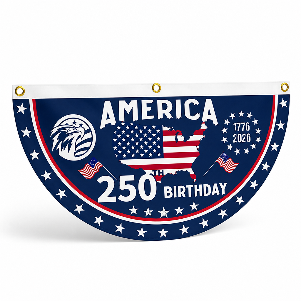 Fade-Resistant Polyester & Reinforced-Grommet Porch Fan Flag