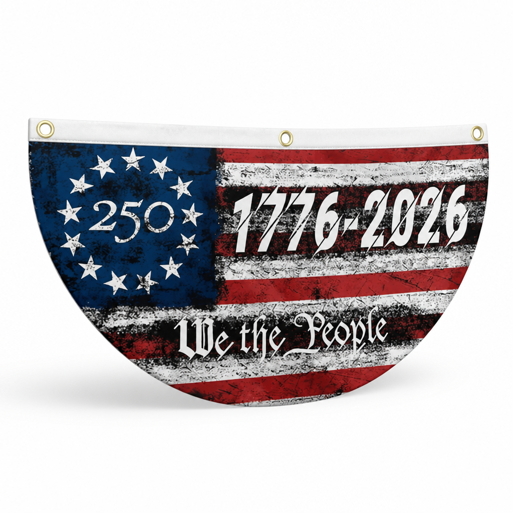 Fade-Resistant Polyester & Reinforced-Grommet Porch Fan Flag