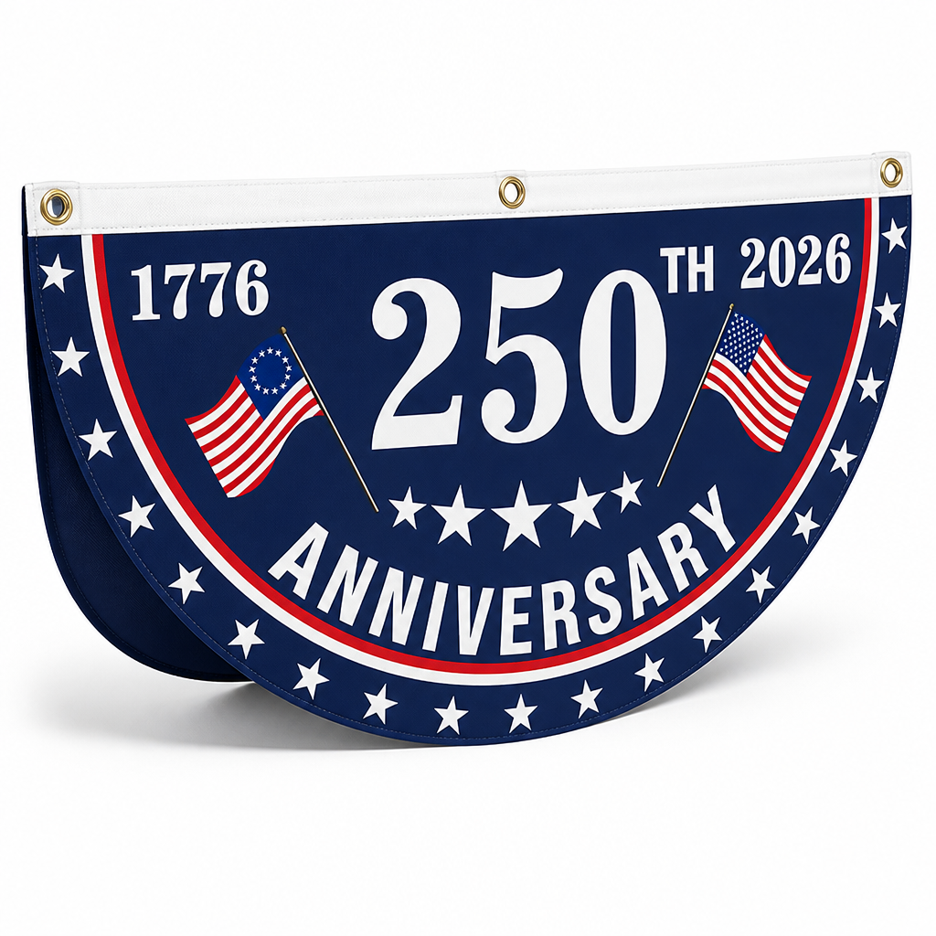 Fade-Resistant Polyester & Reinforced-Grommet Porch Fan Flag